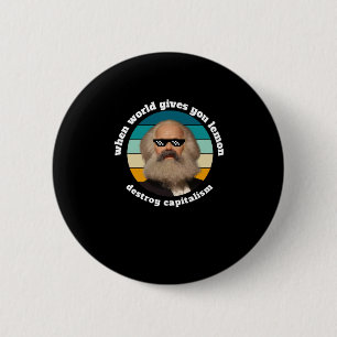 Funny Capitalism Karl Marx Sticker Button