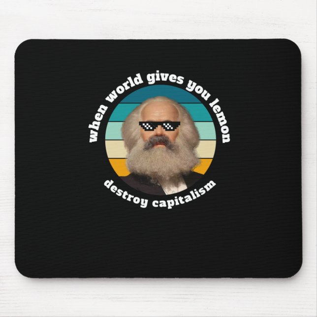 Funny Capitalism Karl Marx Sticker Mousepad (Vorne)