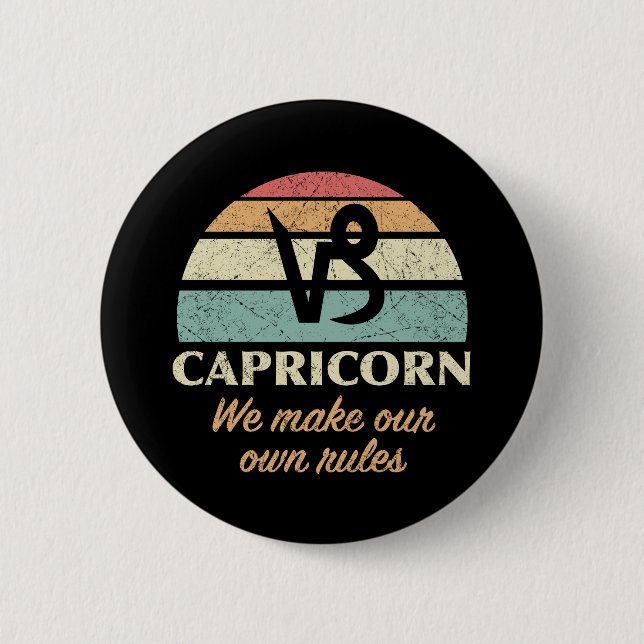 Funny Capricorn Zodiac Regeln Button (Vorderseite)