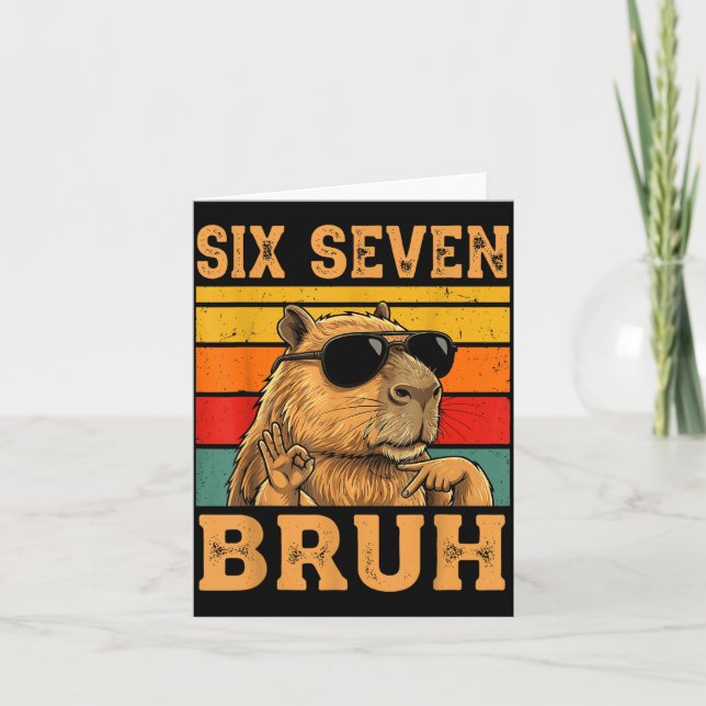 Funny Capybara 67 Meme Six Seven Bruh Boys Teens K Karte (Vorderseite)