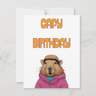 Funny Capybara Animal Capybara Geburtstagskarte