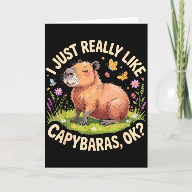Funny Capybara Art For Men Women Kids Capy Rodent  Karte (Vorderseite)