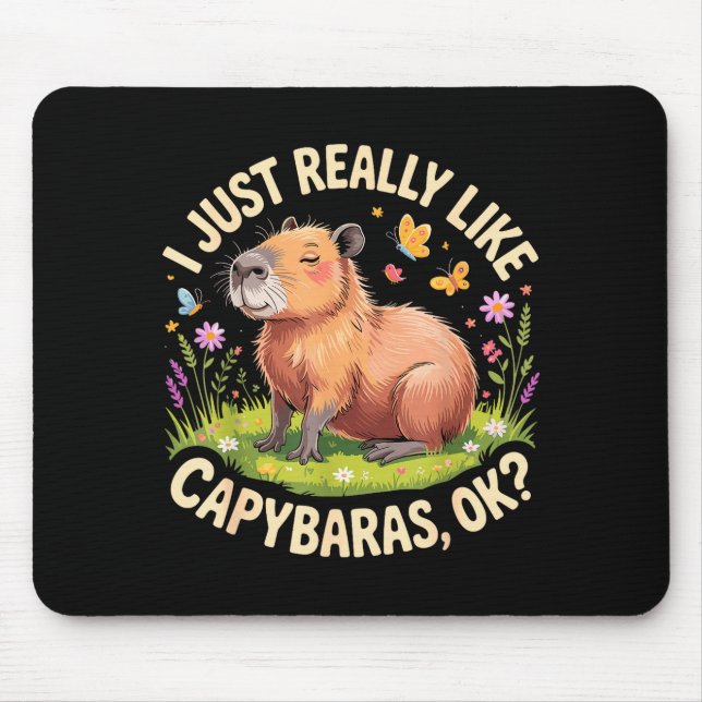 Funny Capybara Art For Men Women Kids Capy Rodent  Mousepad (Vorne)