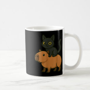 Funny Capybara Black Cat Tier Lover Mama Vater Kin Kaffeetasse