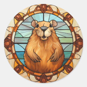 Funny Capybara, Capybara Lover Runder Aufkleber