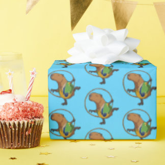 Funny Capybara Dancer Rhythmic Gymnast Cartoon Geschenkpapier