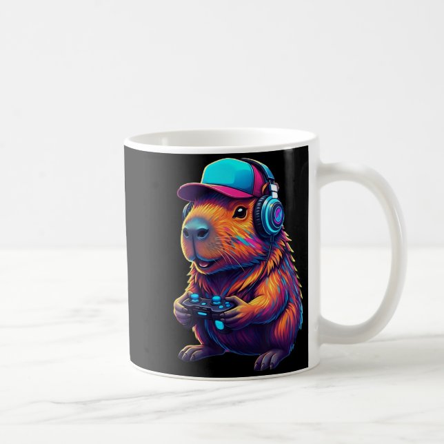 Funny Capybara Gamer Gaming Video Games Capybara  Kaffeetasse (Rechts)