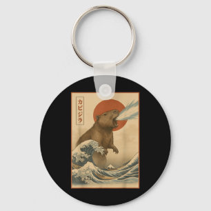 Funny Capybara Japanisch Wave Capyzilla Boys Girls Schlüsselanhänger