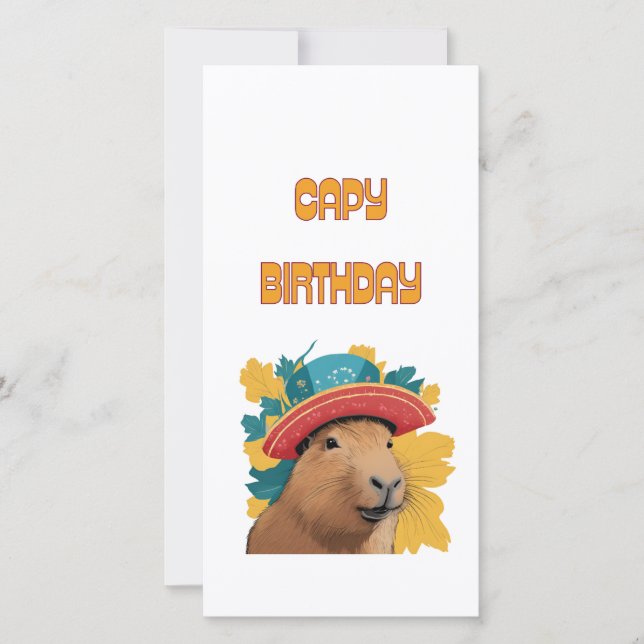 Funny Capybara Pun Birthday Card Karte (Vorderseite)