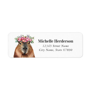 Funny Capybara Rücksendeadressen-Aufklebers