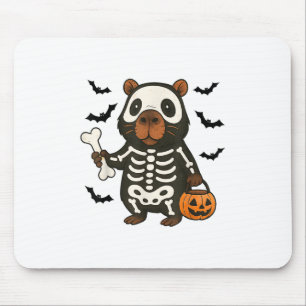 Funny Capybara Skeleton Pumpkin Halloween Kostüm Mousepad