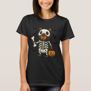 Funny Capybara Skeleton Pumpkin Halloween Kostüm T-Shirt