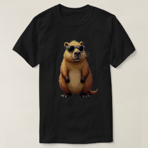 Funny Capybara Sonnenbrille tragen T-Shirt