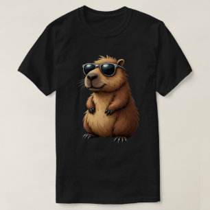Funny Capybara Sonnenbrille tragen T-Shirt