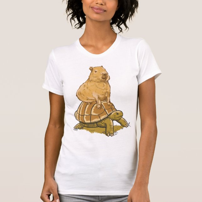 Funny Capybara Tierschildkröte Niedlich Capybara T-Shirt (Vorderseite)