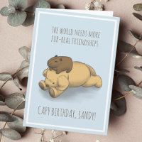 Funny Capybara und Dog Pub Birthday Card