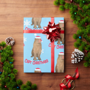 Funny Capybara Weihnachten Pun Holiday Geschenkpapier