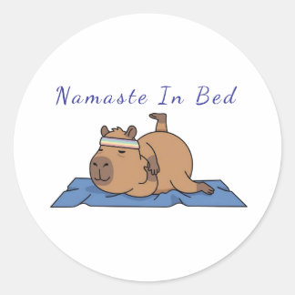 Funny Capybara Yoga Sticker – Namaste In Bed