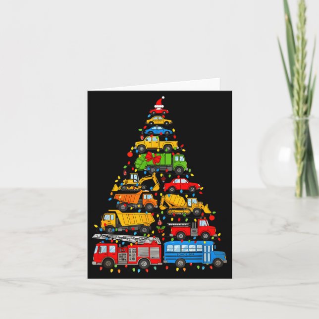 Funny Car Christmas Tree Xmas Light Boys Kids Todd Karte (Vorderseite)