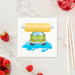 Funny Car in einem Auto Wash Paper Napkins Serviette