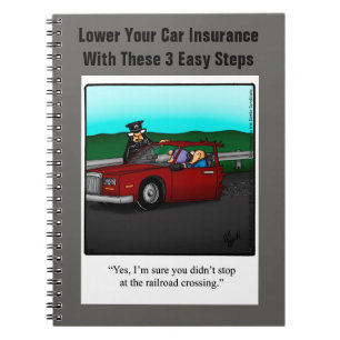 Funny Car Insurance Spaß Notebook Notizblock