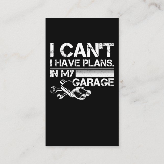Funny Car Mechanic Garage Tuning Fan Visitenkarte (Vorderseite)
