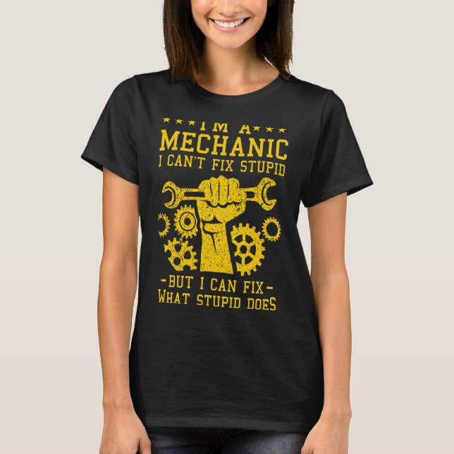Funny Car Mechanic Männer Frauen Kinder Auto Mecha T-Shirt (Vorderseite)
