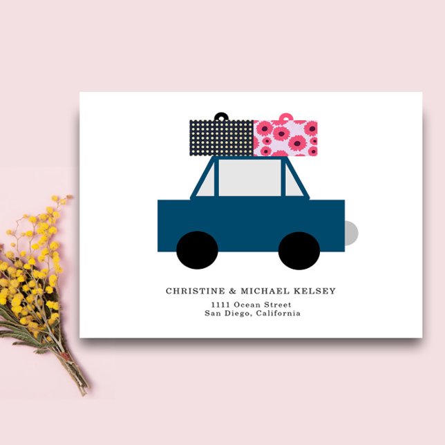 Funny Car Neue Zuhause Adresse Ankündigung Postkar Postkarte (Von Creator hochgeladen)