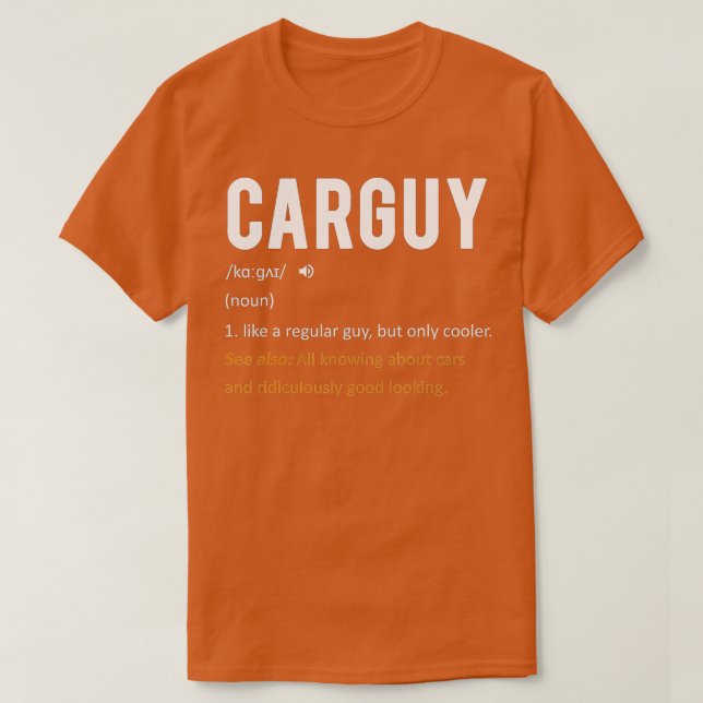 Funny Car Typ Gift Car Typ Definition T-Shirt (Design vorne)