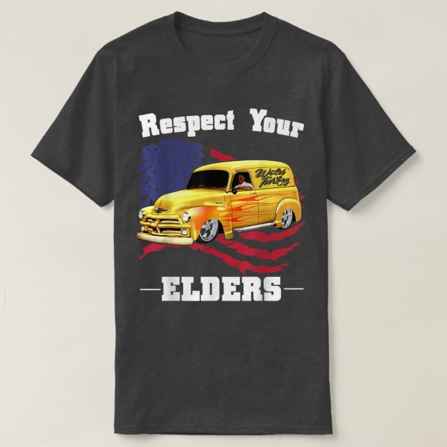Funny Car Typ - Respektieren Sie Ihr älteres Class T-Shirt (Design vorne)