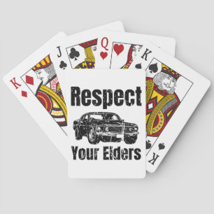 Funny Car - Vintage Respektiert eure Älteren Class Spielkarten