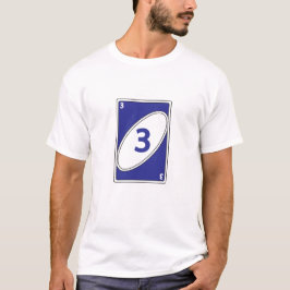 Funny Card Game T - Shirt | Blue Number 3 Card