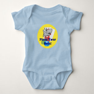 Funny Card Shark Gambling Cartoon mit Poker Chips Baby Strampler