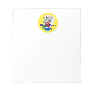 Funny Card Shark Gambling Cartoon mit Poker Chips Notizblock