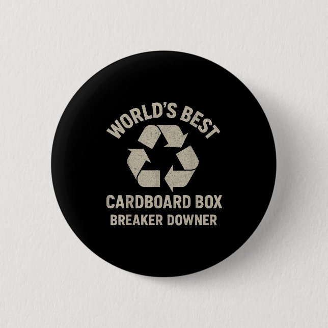 Funny Cardboard Box Breaker Downer Sarcastic Retro Button (Vorderseite)
