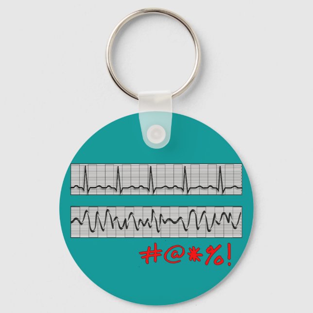 Funny Cardiac Rhythm Strip Geschenke Schlüsselanhänger (Vorderseite)