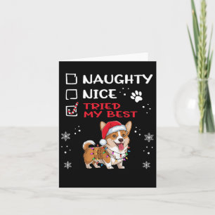 Funny Cardigan Welsh Corgi Dog Christmas Naughty N Karte