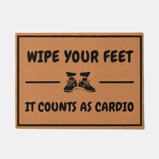 Funny Cardio Fitness Gym Spaß Minimalistisch Rusti Fußmatte (Vorderseite)