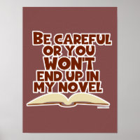 Funny Careful Book Character Author Slogan