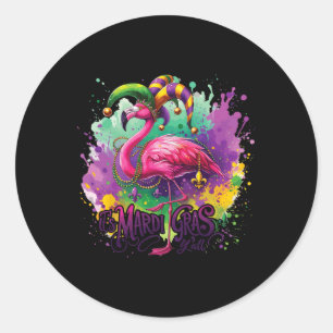 Funny Carnival Party Flamingo Runder Aufkleber