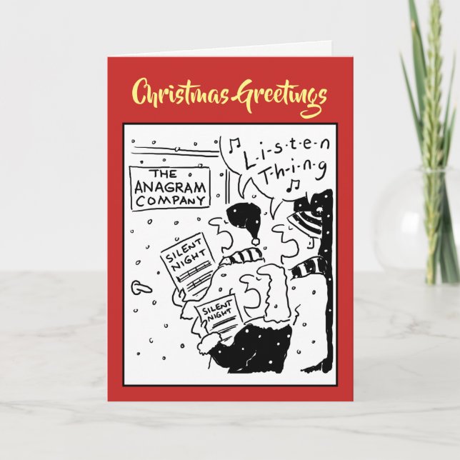 Funny Carol Singers Cartoon Feiertagskarte (Vorderseite)