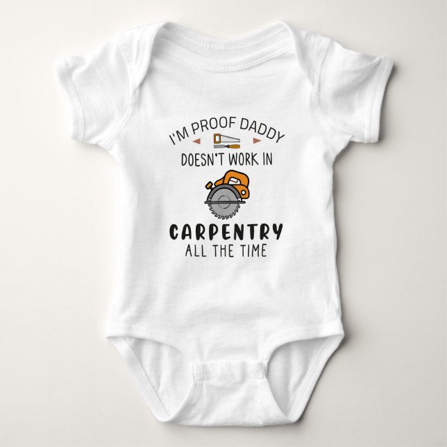 Funny Carpenter Daddy Woodworker Baby Carpentry Strampler (Vorderseite)