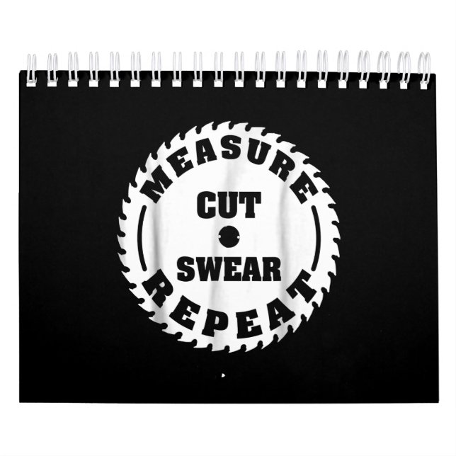 Funny Carpenter Holzwerk T Measurement Cut Swear Kalender (Titelbild)