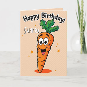 Funny Carrot Happy Birthday Karte