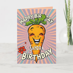 Funny Carrot Happy Birthday Karte