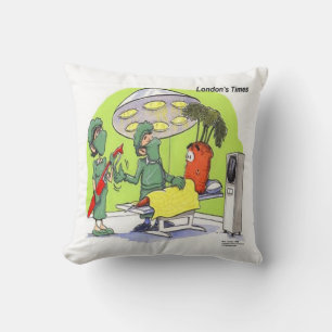 Funny Carrot Operation Cotton Throw Kissen