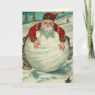 Funny Carte de Noël Père Noël Vintage