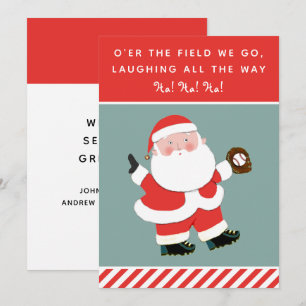 Funny Cartes de fin de année de Noël de baseball