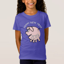 Funny Cartoon 3 Pig Jahr 2019 Girl T - Shirt