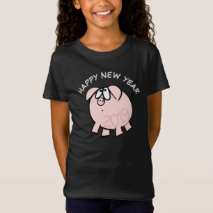 Funny Cartoon 4 Pig custom Year Birthday Girl T-Sh T-Shirt